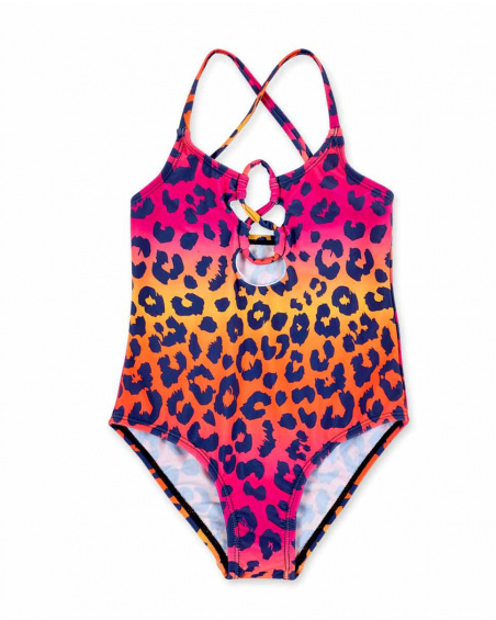 Orange fuchsia swimsuit for girl Sunday Brunch collection
