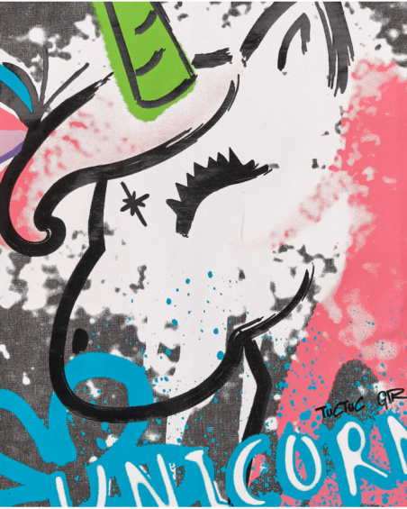Grey unicorn print t-shirt for girls from the Crazy Feelings collection