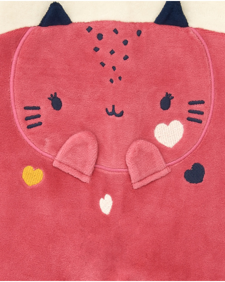 Baby girl's romper in pink with embroidered kitten design from the Lovely Kittens collection