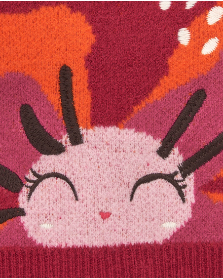 Girl's sweater in red with smiley face design Super Natural collection