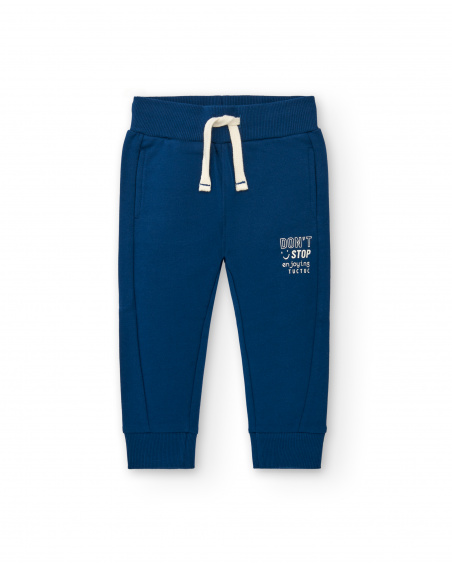 Navy blue drawstring trousers for boys from the Freezy collection