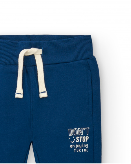 Navy blue drawstring trousers for boys from the Freezy collection