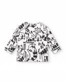 White boy's t-shirt with tiger print and graphic details from the Cartoon Calling collection White boy's t-shirt with tiger print and graphic details from the Cartoon Calling collection