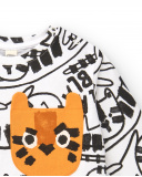 White boy's t-shirt with tiger print and graphic details from the Cartoon Calling collection White boy's t-shirt with tiger print and graphic details from the Cartoon Calling collection