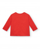 Red children's t-shirt with comic-style design from the Cartoon Calling collection Red children's t-shirt with comic-style design from the Cartoon Calling collection