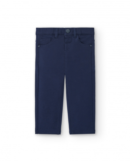 Boys' basic navy blue trousers from the Big Brains collection