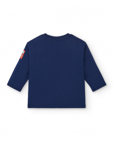 Navy blue boy's t-shirt with "Full of Ideas" print from the Big Brains collection