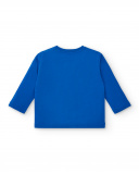 Boys' knitted t-shirt in blue with star print and message from the Amazing collection Boys' knitted t-shirt in blue with star print and message from the Amazing collection