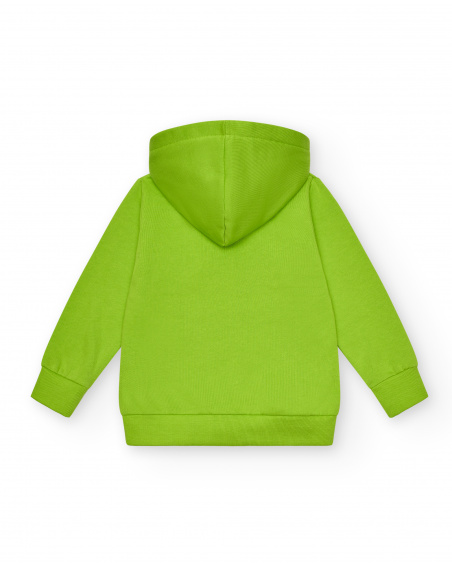 Green hoodie with graphic details for boys from The Real Beat collection tuc tuc