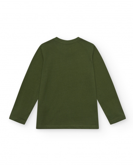 Green long-sleeved T-shirt with Pump Track print for boys from the City Explorer collection