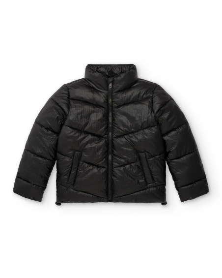 Black quilted jacket for girls from the Dive into the night collection