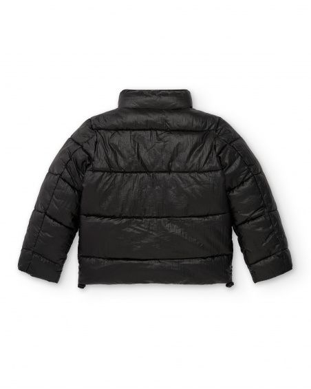 Black quilted jacket for girls from the Dive into the night collection