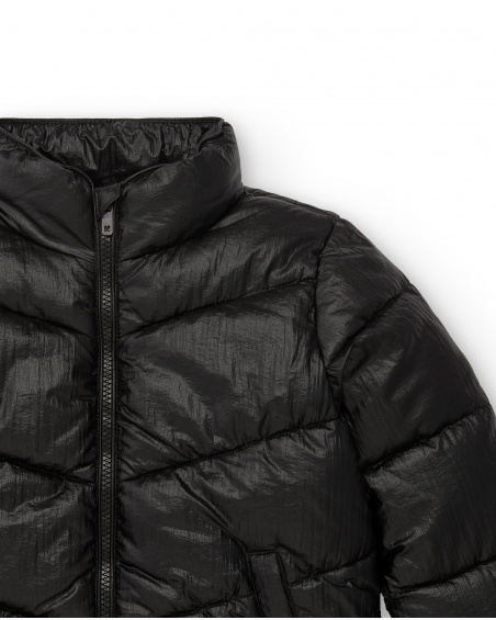 Black quilted jacket for girls from the Dive into the night collection