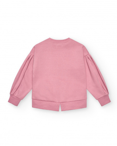 Sudadera rosa con mangas abullonadas y estampado colección Rebel Dreamers