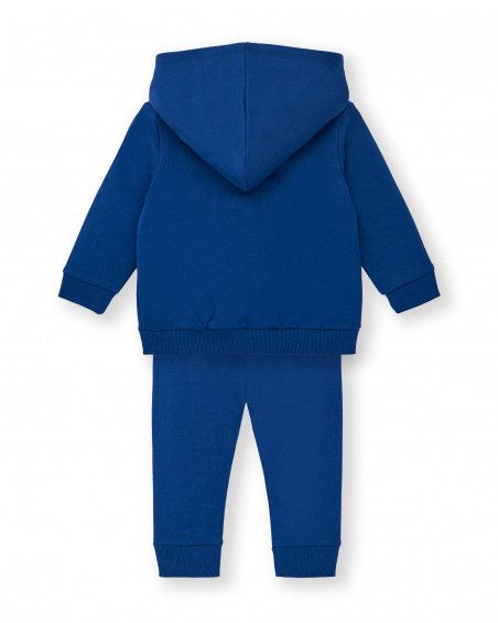 Boys sweatshirt and fleece pants set in blue with graphic print from the Amazing collection