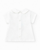 Knitted outfit for girls with printed T-shirt and white panties