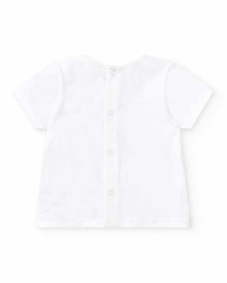 Boys' outfit with white T-shirt and blue shorts