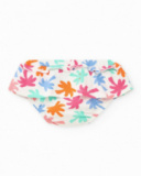 Green outfit for girls with elephant T-shirt and white tropical leaf panties