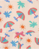 Cream outfit for girls with umbrella dress and pink panties