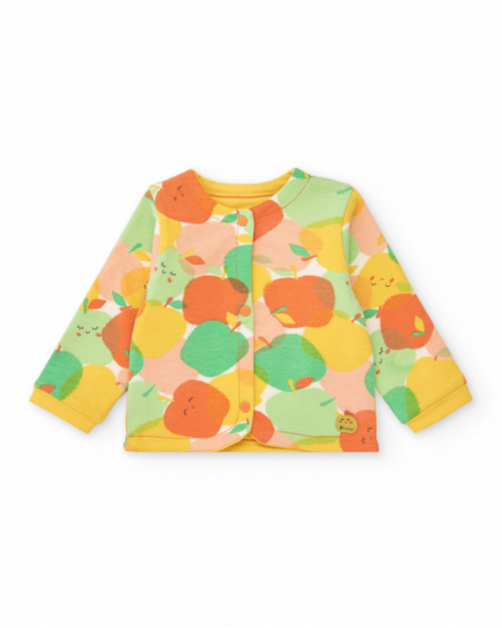 Conjunto de felpa para niña con camiseta de frutas, leggins