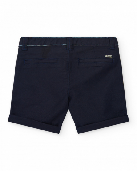 Bermudas azul marino para niño con dobladillo enrollado