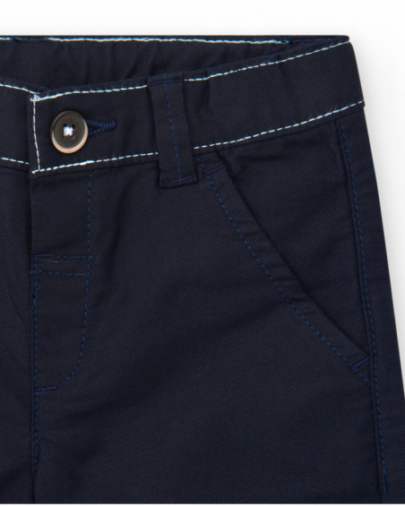 Bermudas azul marino para niño con dobladillo enrollado