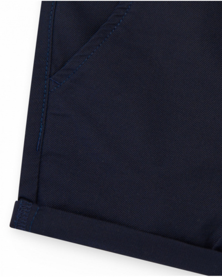 Bermudas azul marino para niño con dobladillo enrollado