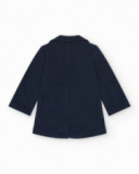 Navy blue blazer for boys with two-button closure