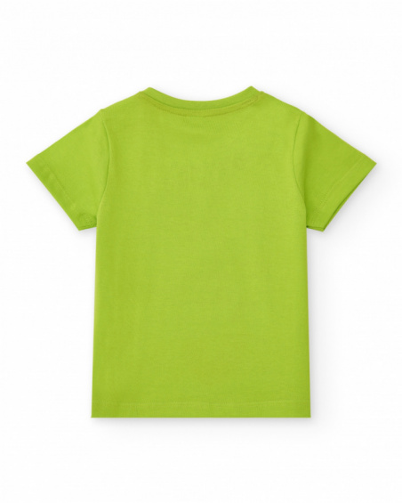 Green T-shirt for boys with phrase "Keep Calm in the Jungle"