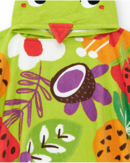 Poncho towel for girls with fruit print and hood with ears Poncho towel for girls with fruit print and hood with ears