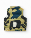 Green padded vest for boys with dinosaur print
