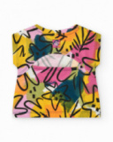 Girls' outfit with floral T-shirt and pink shorts