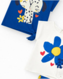 Girls' outfit with two T-shirts and printed shorts