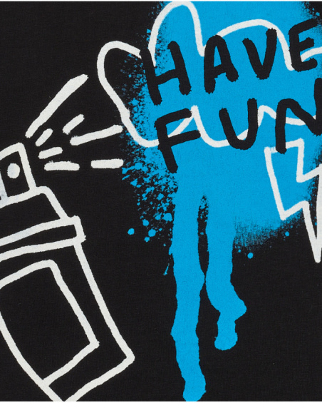Black T-shirt for boys with the phrase "Have Fun"