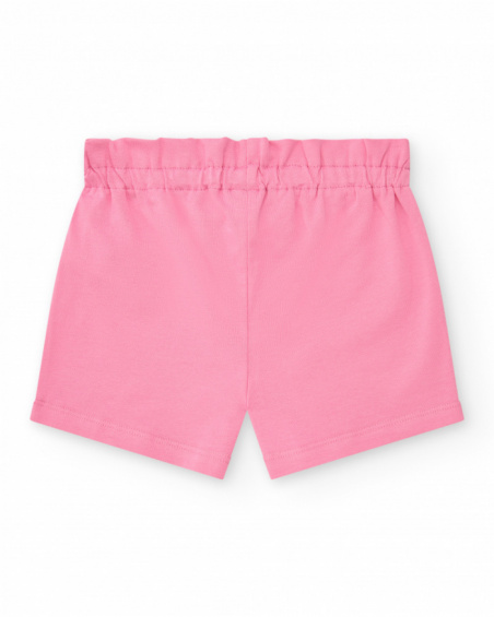 Pink shorts for girls with elastic waistband