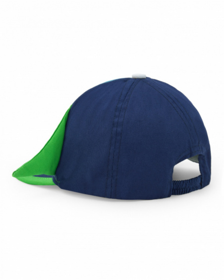 Green cap for boys with smiling face and ears
