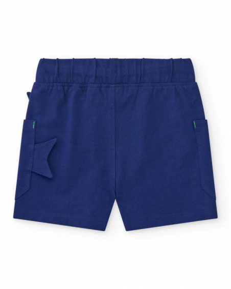 Blue bermuda shorts for boys with star print