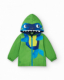 Green windbreaker for boys with shark design