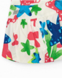 White skirt for girls with multicolor tropical print