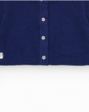 Navy blue jacket for girls with star-shaped buttons