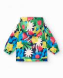Windbreaker for girls with abstract print and vibrant colors