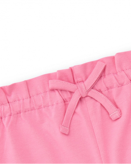 Pink shorts for girls with elastic waistband