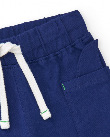 Blue bermuda shorts for boys with star print