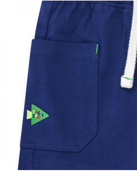Blue bermuda shorts for boys with star print