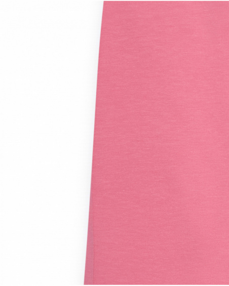 Pink girls' short leggings with an elastic waistband.