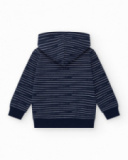 Boys' sweatshirt in blue with a zipper and pockets