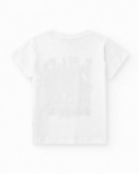 T-shirt for boys in white with crocodile print and message T-shirt for boys in white with crocodile print and message