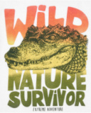 T-shirt for boys in white with crocodile print and message T-shirt for boys in white with crocodile print and message