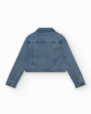 Denim jacket for girls in blue with shiny details and front pockets