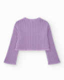 Jersey para niña en lila de manga larga y cuello redondo
